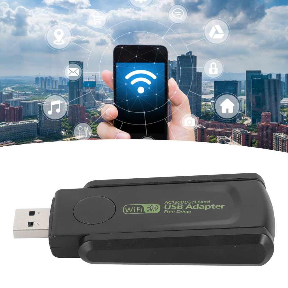 Heat Sink Usb3.0 Wifi Adapter Dual Band 1300Mbps High Gain 4681351820774
