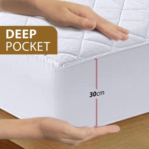 (Double) Quilted Mattress Protector - Hotel Quality, Extra Deep, Soft & Breathable, Noiseless, Machine Washable
