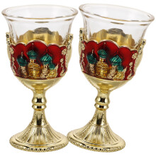 2Stk Metall Weinglas Vintage- Wiederverwendbar Für Hochzeit Haushalt