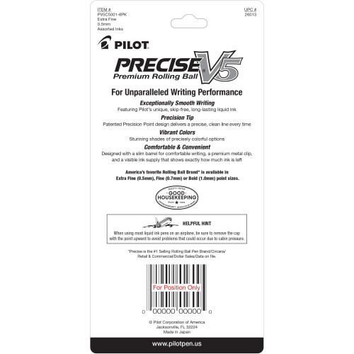 Pilot Pilot Precise V5, Kappen-Liquid-Ink Rollerballpen, Extra feine Spitze 0,5 mm, 5er Pack 2