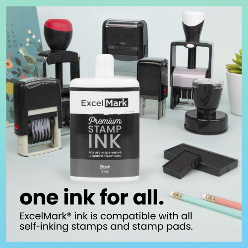 Self Inking Stamp Refill Ink - 2 oz. - Black Ink 2