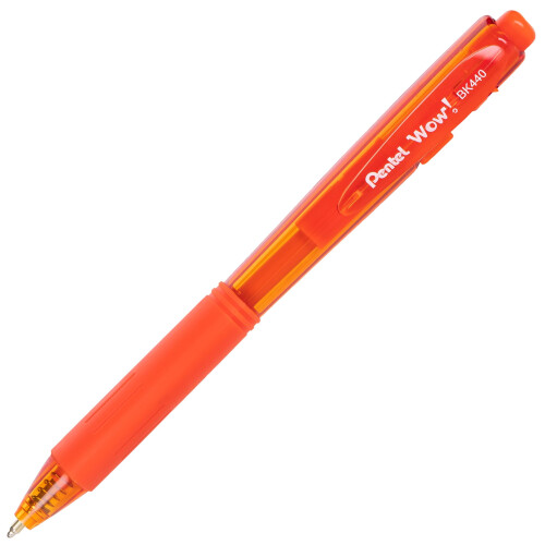 Pentel Pentel WOW! Retractable Ballpoint Pens  Medium Line  Orange Ink  Box o 1