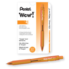 Pentel WOW! Gul   ckov    per    s v   suvn   m hrotom, stredne velk   , oran   ov   , balenie 12 kusov (BK440-F)