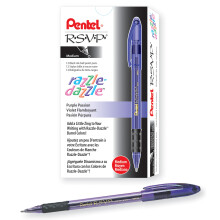 Pentel RSVP Razzle-Dazzle kuulakärkikynä (1,0 mm) Medium Line Violet Barrel Black Ink Box 12 (BK91RDV-A)