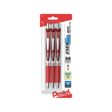Pentel EnerGel RTX (0.7mm) keskikokoinen metallik   rki, punainen muste, 3 kpl (BL77BP3B)