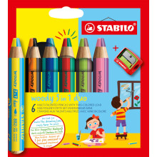 STABILO Multi-Talented Pencil-Woody, duo balenie 6 r znych farieb so str hadlom