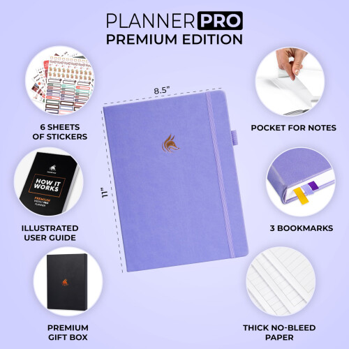 Clever Fox Planner Pro Premium - Πολυτελές Weekly & Monthly Planner με Οργανωτή Προϋπολογισμού, Α4 (Λεβάντα) 1