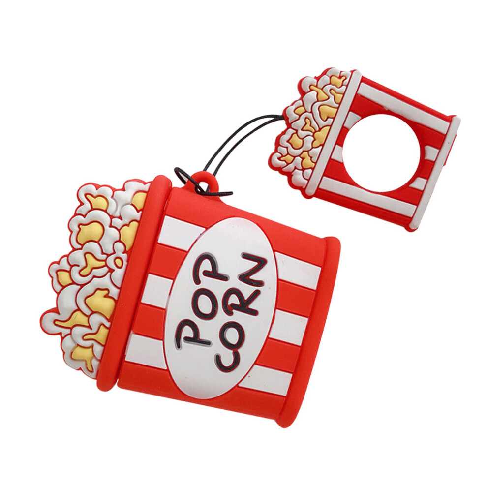 Popcorn Design Wireless Earphone Cover Silicone Case With Ring Rope 3351196629665
