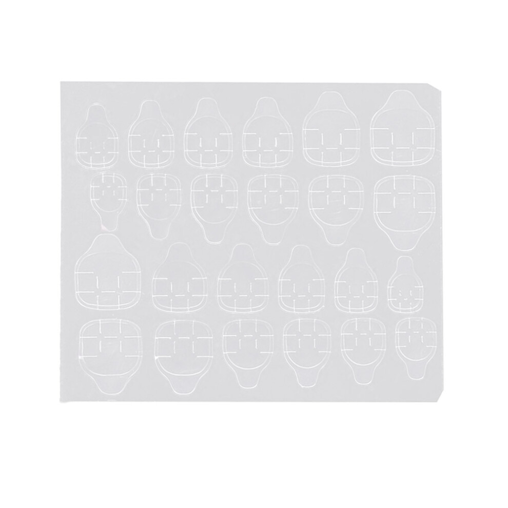 Totority 16 Sheets 24 Pcs Double Sided Nail Art Glue Sticker Transparent