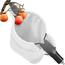 Fruit Picker Head Harvest Basket with Branch Hook Large Elastic Bag Fruit Picking Tools with Two V-Shaped Blades Fruits Catcher for Apples Oranges