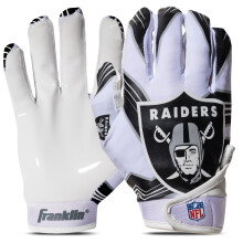Franklin Sports Las Vegas Raiders Luvas de receptor de futebol da NFL para jovens - luvas de receptor para crian as - logotipos da equipe da NFL