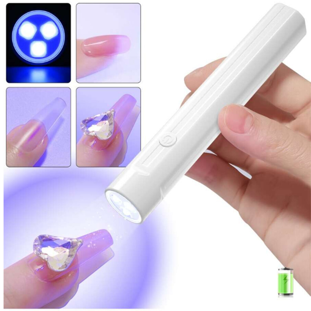 Light Handheld Nail Lamp 3W Rechargeable, 3 Chips, Quick Dry Uv Led