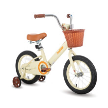 JOYSTAR Madchenfahrrad Retro 14 Zoll Kinderfahrrader mit Stutzradern und Korb Vintage Kinderfahrrad fur Kleinkinder von 3-5 Jahren Madchen und Ju