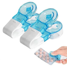 2PACK Portable Pill Taker Remover with Medicine Box Household Gadgets, Tablets, Pills Assistance Tool New Design Pill Dispenser