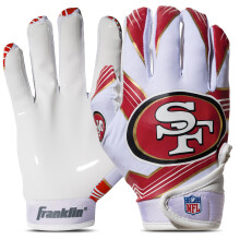 Franklin Sports San Francisco 49ers Youth NFL Football Receiver Gloves - Manu?i de receptor pentru copii - Sigle ale echipei NFL ?i palmier din s