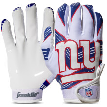 Franklin Sports New York Giants Youth NFL Football Receiver Manusi - Manusi de receptor pentru copii - Sigle ale echipei NFL si palma din silicon