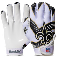 Franklin Sports New Orleans Saints Youth NFL Football Receiver Luvas - Luvas de receptor para crian as - Logos da equipe da NFL e Palm Silicone -