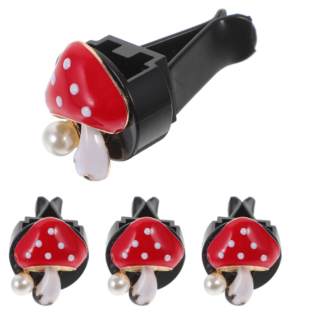 4Pcs Car Air Freshener Clip Vent Aroma Mushroom Shape Decoration 3351196660019