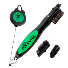 Frogger BrushPro Pulitore per mazze da golf con impugnatura ergonomica e cavo retrattile Robusta spazzola da golf e pulitore per scanalature con