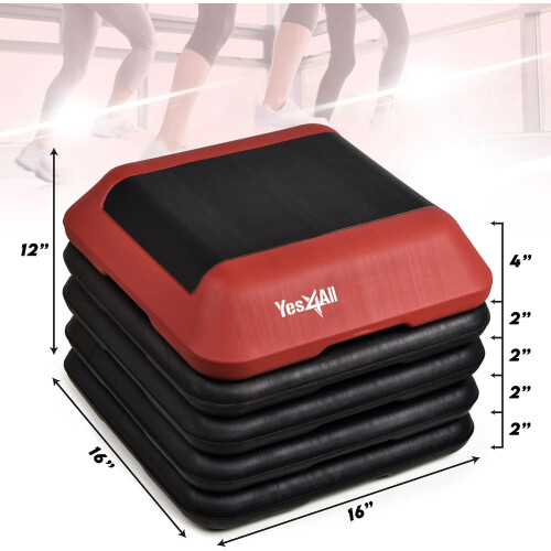 Yes4All 16 ""x16 "" Height-Adjustable High Step Aerobic Platform with 1