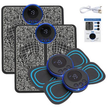 (NO RC (2 Set)) Electric EMS Foot Massager Pad Feet Acupoints Muscle Stimulation Improve Blood Circulation Relief Pain Relax Massage Mashine