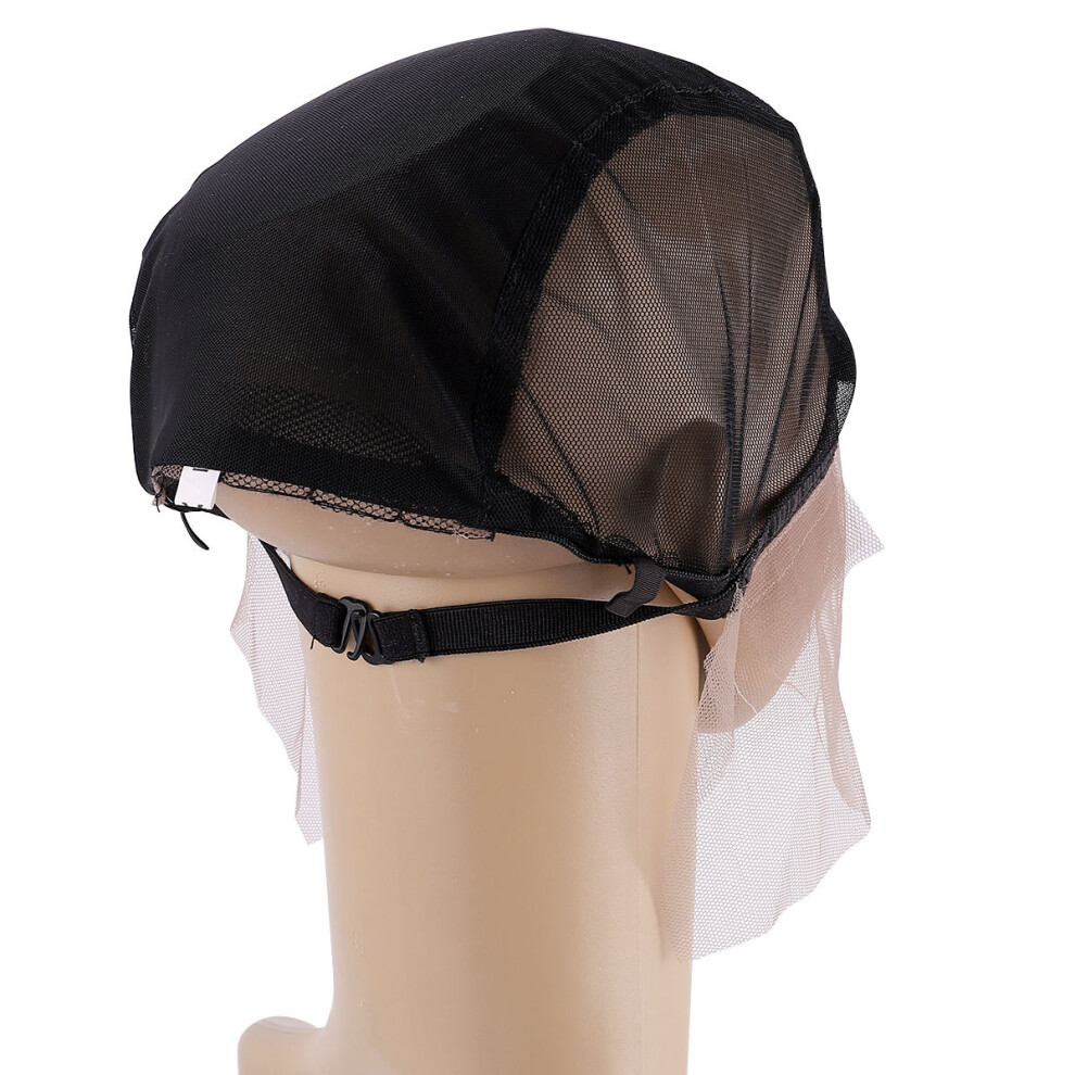 Solustre Unisex Black 1Pc Adjustable Lace Wig With Elastic Hair Net Mesh Hat For Women