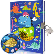 Diario per bambini GINMLYDA con lucchetto, diario dei dinosauri, 7,1x5,3 cm, 160 pagine, diario segreto per bambini con lucchetto e chiave, regal
