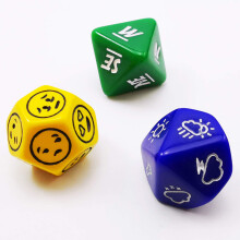 Bescons knslor vder och riktning trningar set 3 -stycken proprietr polyhedral RPG -trningar i bltt grnt gult