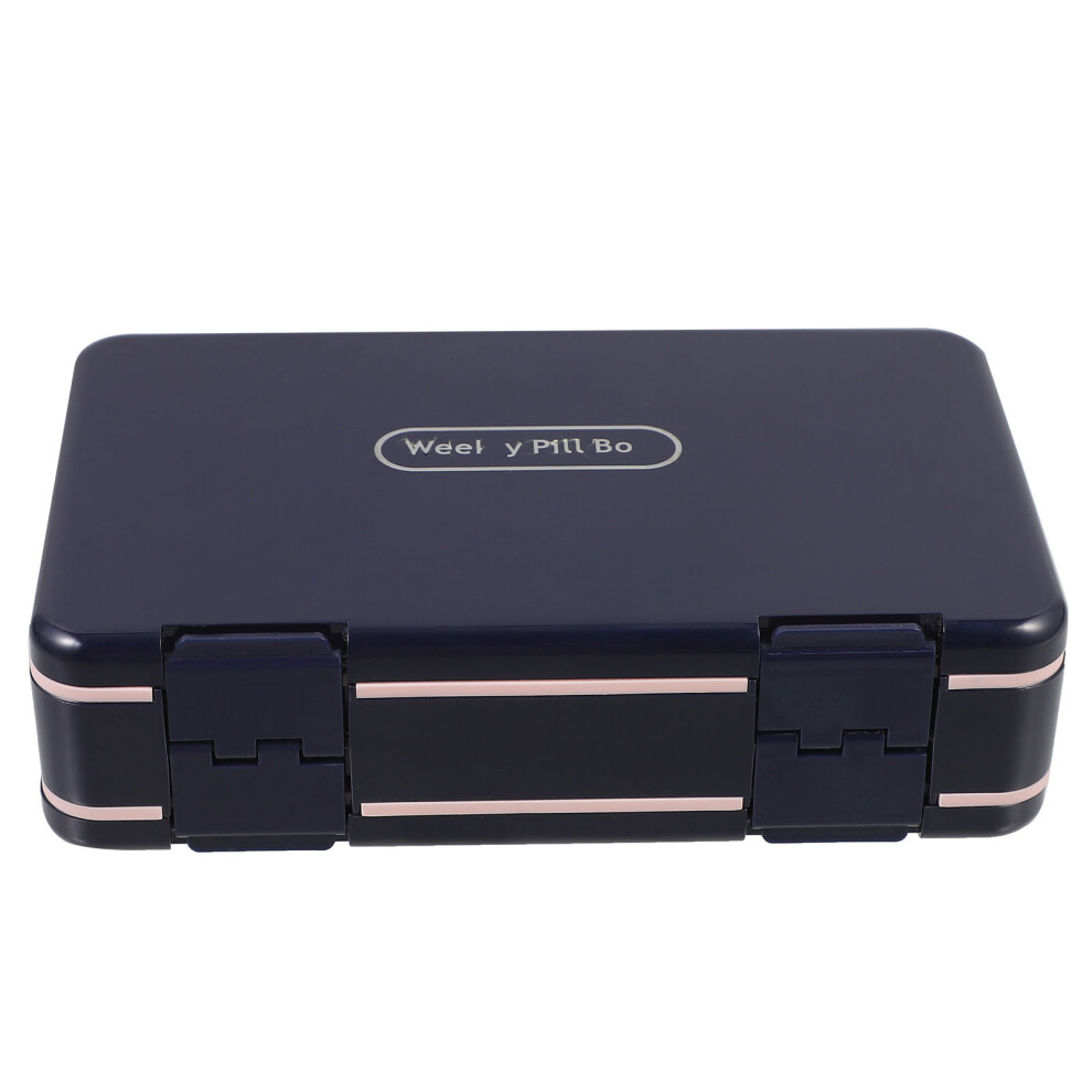 Solustre Weekly Pill Box Portable Medicine Organizer Small Travel Storage