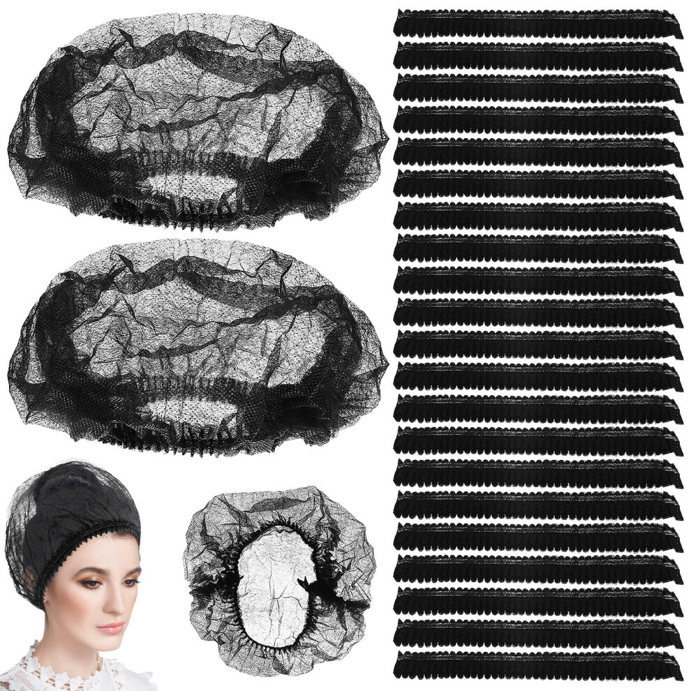 200Pcs Disposable Bouffant Caps Elastic Hair Nets For Food Service 3351256301265