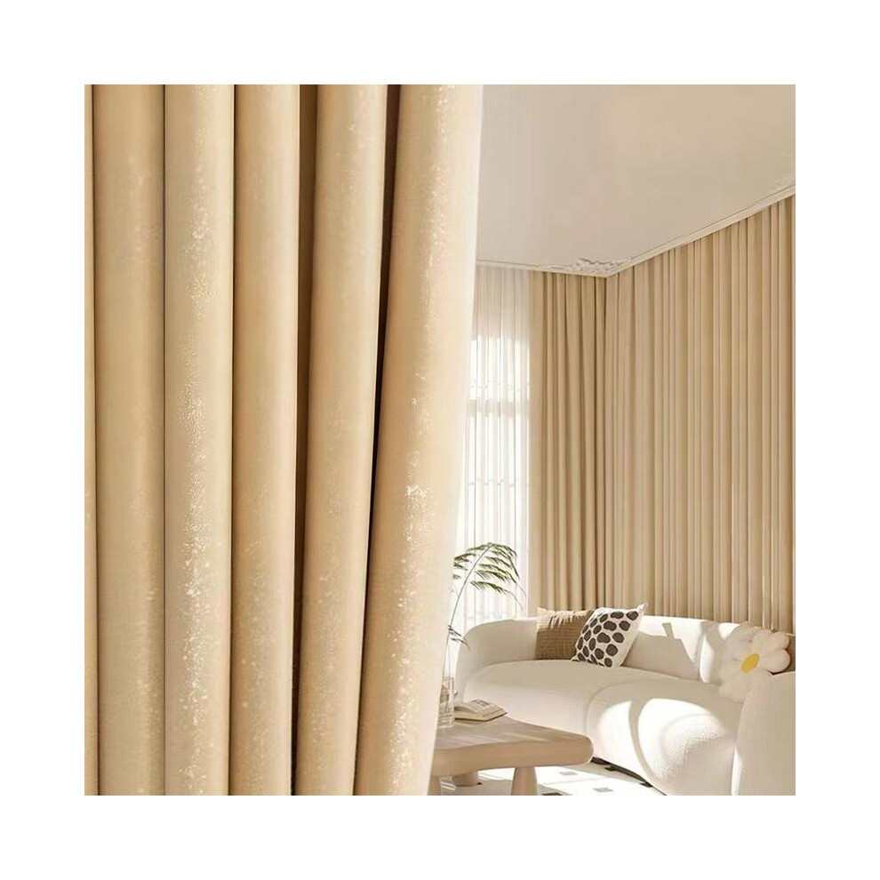(Beige, 52"W x 84"Lï¼132 x 213cmï¼) Blackout Curtains for Bedroom & Living Room, Modern Minimalist Thickened Noise-Reducing Sunshade Drapes, Multi-C-image-OPC-PKW89SK-NEW