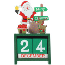 2Stk Holz Weihnachtskalender Block Tischdekoration