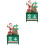 2Stk Holz Weihnachtskalender Block Tischdekoration 5