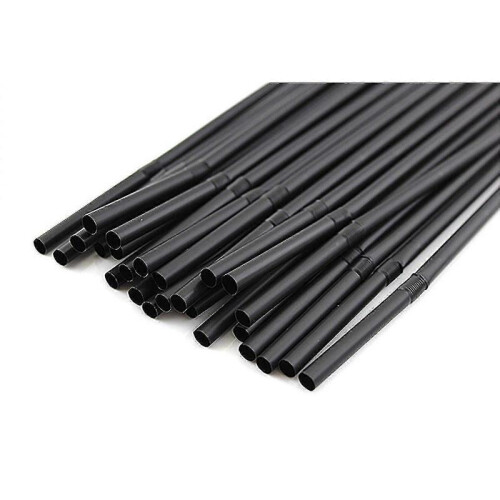 (100PCS) 100/1000pcs Black Flexible Drinking Straws for Wedding Party Use