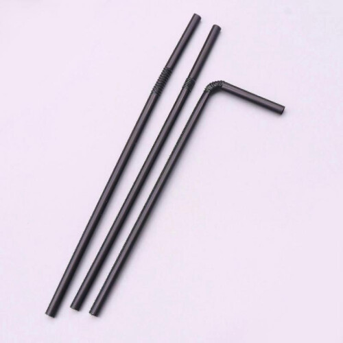 (300PCS) 100/1000pcs Black Flexible Drinking Straws for Wedding Party Use 1