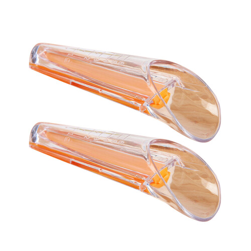 2Pcs Thickened Plastic Measuring Cup With Scale And Clip Orange 1