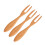 3Pcs Wide Handle Wooden Fruit And Dessert Fork 1
