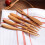 3Pcs Wide Handle Wooden Fruit And Dessert Fork 3