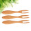 3Pcs Wide Handle Wooden Fruit And Dessert Fork 2