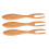 3Pcs Wide Handle Wooden Fruit And Dessert Fork 7