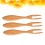 3Pcs Wide Handle Wooden Fruit And Dessert Fork 4