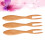 3Pcs Wide Handle Wooden Fruit And Dessert Fork 10