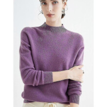 (M,Deep purple)Cashmere Sweater For Women 100% Cashmere Lightweight Long Sleeve Crew Neck Knitted Sweater