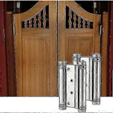 Double Action Spring Hinges, Stainless Steel Self-Closing Hinge with Screws for Swinging Cafe Saloon Doors - Walkbee 7456 B