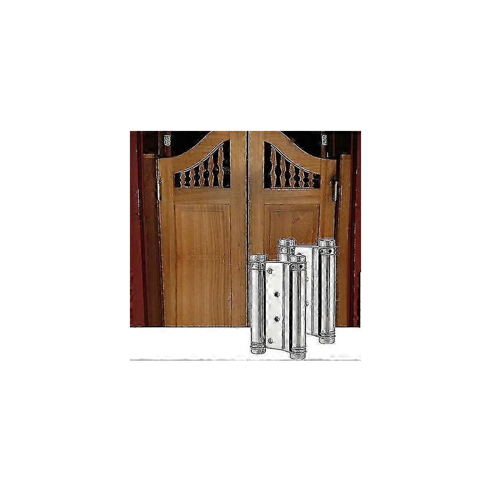 Double Action Spring Hinges, Stainless Steel Self-Closing Hinge With Screws For Swinging Cafe Saloon Doors - Walkbee 7456 B 9409192915627