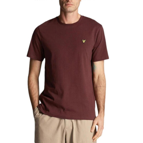 (M,Burgundy)Men's Short Sleeve T-Shirts, Regular Fit, Crew Neck