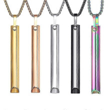 (Steel)Quit Smoking Breathing Necklace, Anxiety Relief Necklace, E-cigarette Necklace, Breathing Aid
