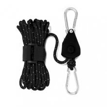 (Small Size, Black) Portable Adjustable Fix Camping Rope Wear-resistance Camping Pulleys Adjuster for Outdoor