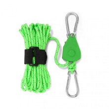 (Small Size, Green) Portable Adjustable Fix Camping Rope Wear-resistance Camping Pulleys Adjuster for Outdoor