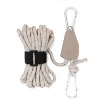 (Large Size, Brown) Portable Adjustable Fix Camping Rope Wear-resistance Camping Pulleys Adjuster for Outdoor